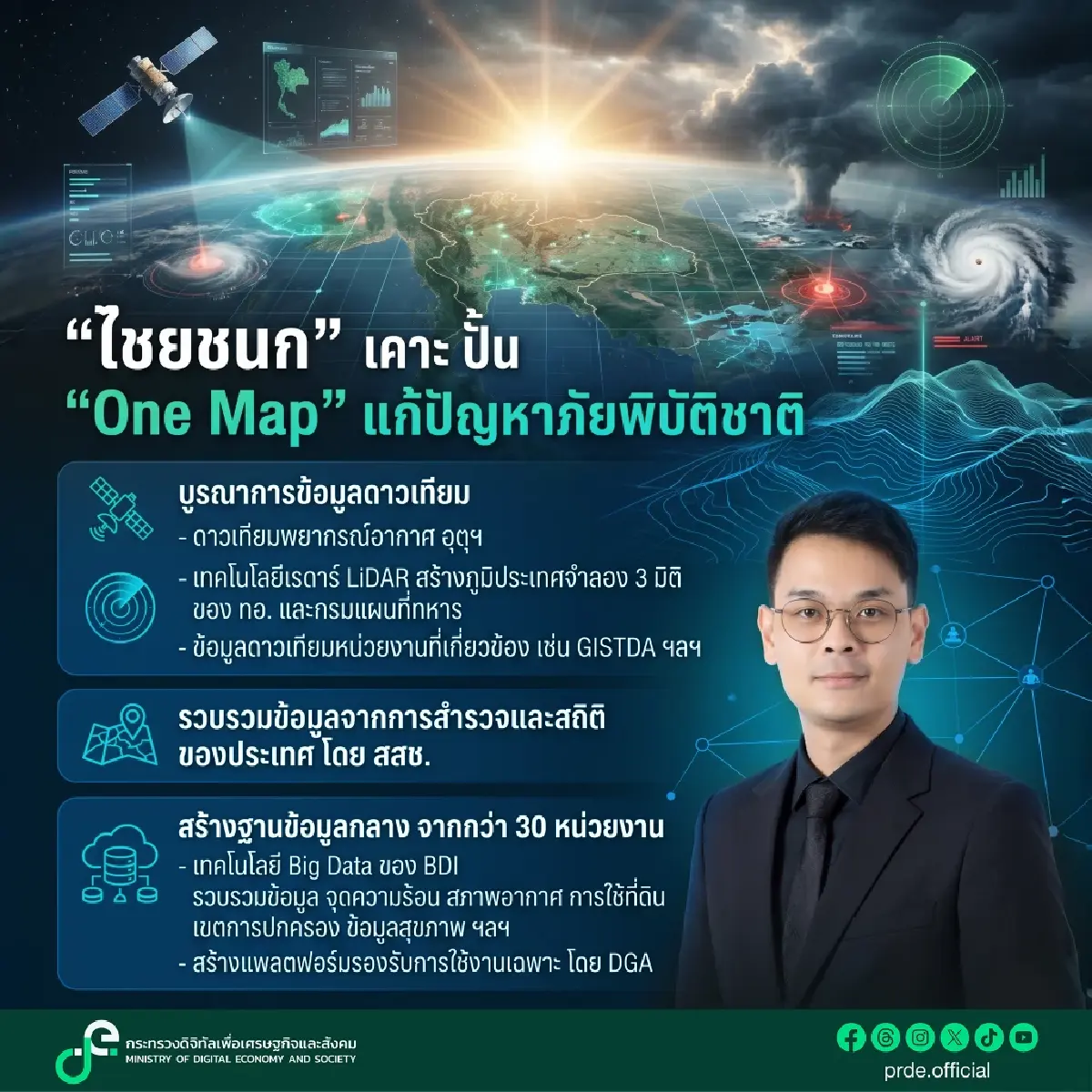 “ไชยชนก”ปั้น “One Map” แก้ PM2.5-ภัยพิบัติชาติ รายงานทุก 2 ชั่วโมง