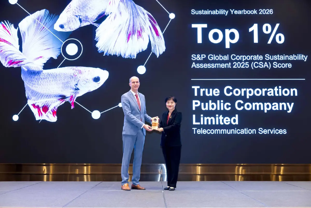 ทรู ครองแชมป์ยั่งยืนโลก 8 ปีซ้อน ติด Top 1% S&P Global Yearbook 2026