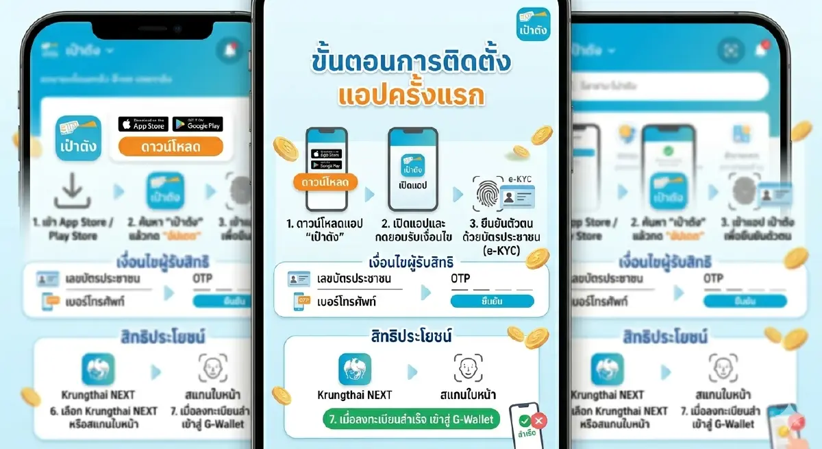 วิธีอัปเดต-ลงทะเบียนแอป “เป๋าตัง” ก่อนรับสิทธิ “ไทยช่วยไทยพลัส”