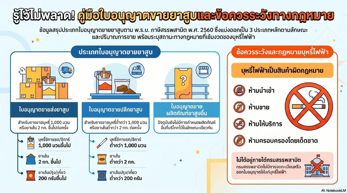 ถอดเงื่อนไขขอใบอนุญาต ขายยาสูบ 3 ประเภท เสียค่าธรรมเนียมเท่าไร