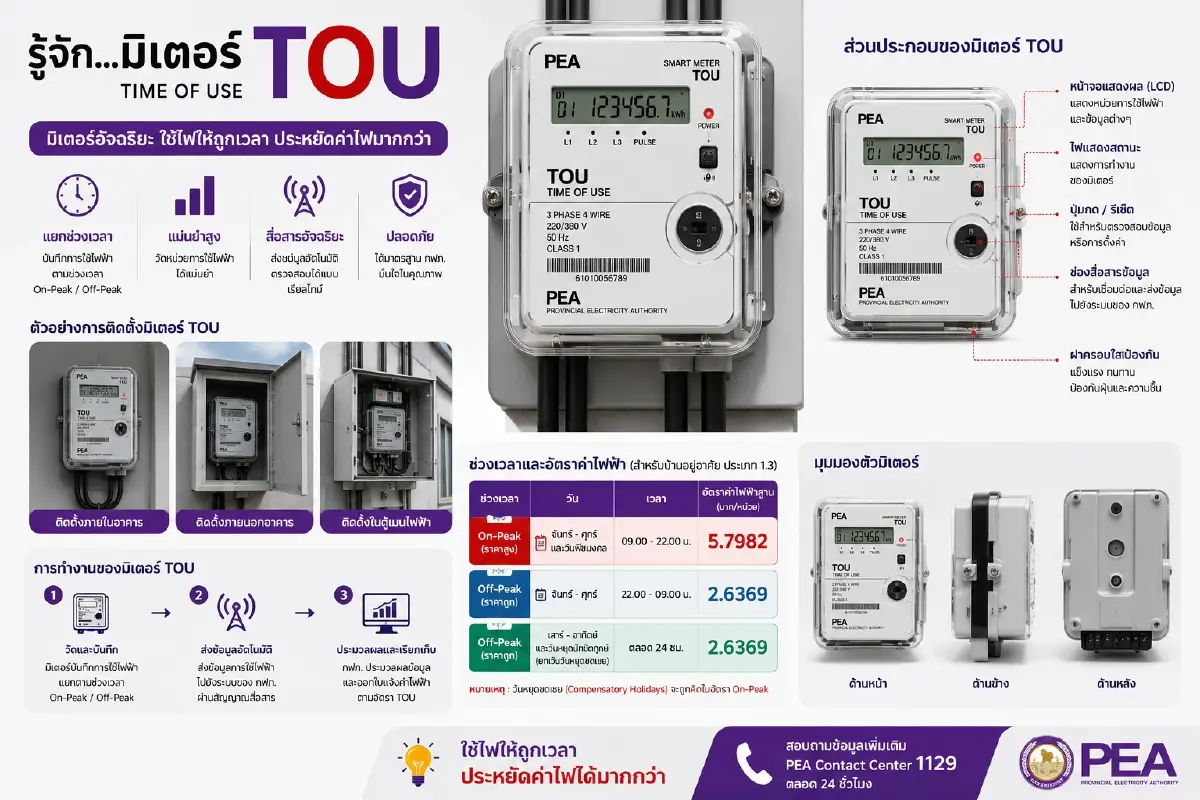 เจาะลึกคำถามสำคัญ อัตราค่าบริการมิเตอร์ TOU ใหม่ปี69 ใครคุ้ม ใครเสี่ยง!