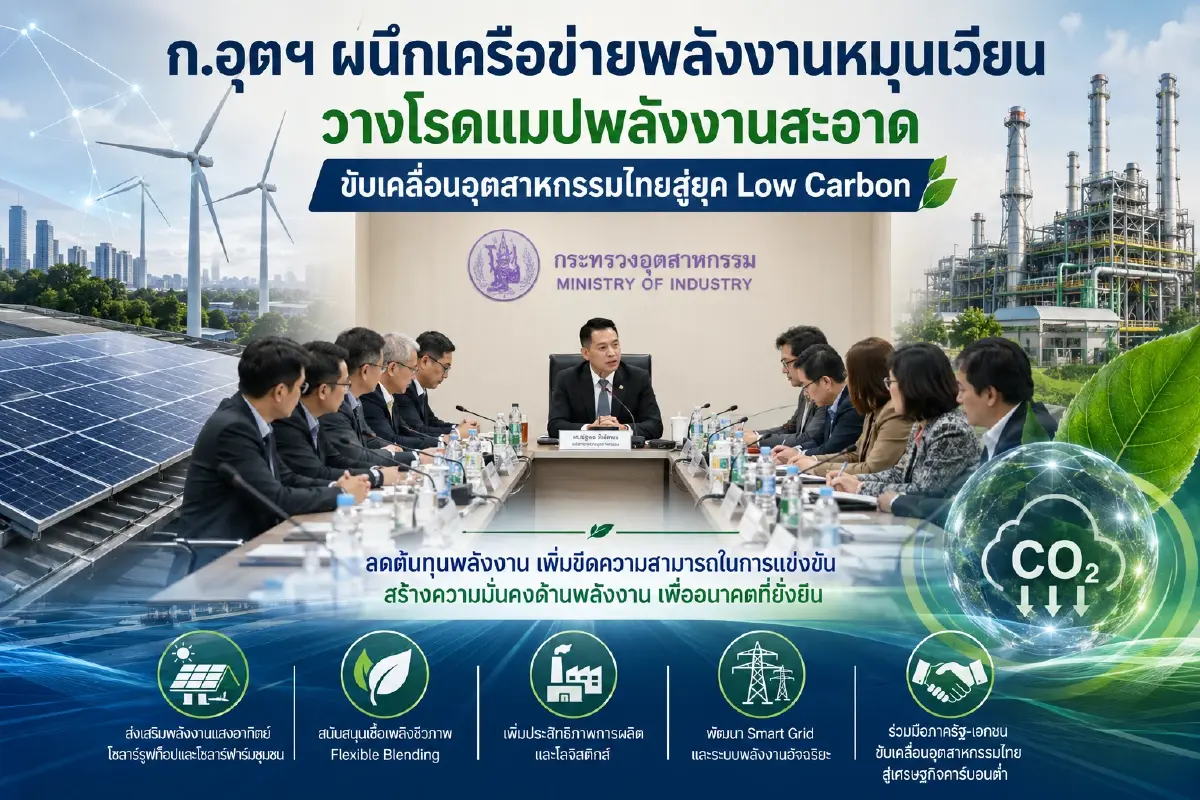 วางโรดแมปพลังงานสะอาด ก.อุตฯ ผนึกเครือข่ายพลังงานหมุนเวียน