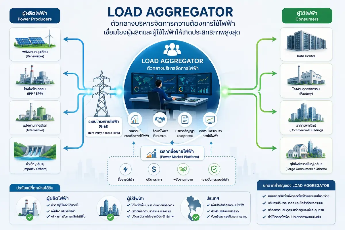 ชี้ TPA เปิดทางธุรกิจใหม่ Load Aggregator หนุน Data Center เขมือบไฟ