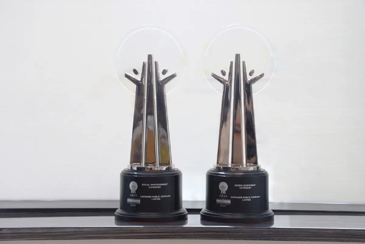 CKPower คว้า 2 รางวัล AREA Awards ปีที่ 5 ชูโครงการ “หิ่งห้อย” ขยายพลังงานหมุนเวียนสู่ชุมชน