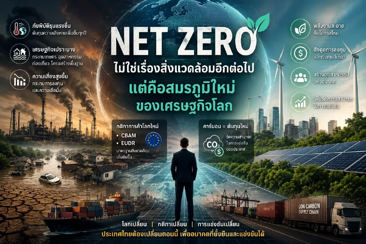 เมื่อ Net Zero ไม่ใช่แค่เรื่องสิ่งแวดล้อม แต่คือสมรภูมิใหม่เศรษฐกิจโลก