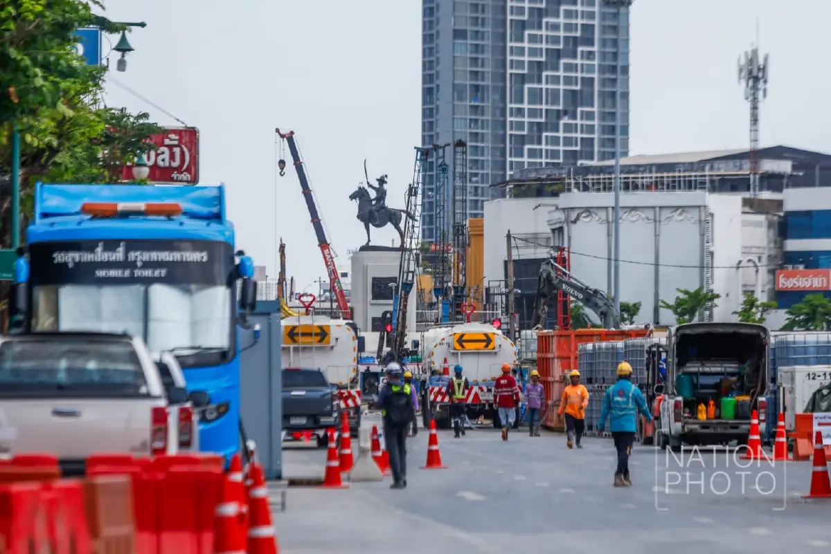 รฟม. เปิดถนนประชาธิปกฝั่งขาเข้า 19 ก.ค. หลังควบคุมเหตุน้ำรั่วอุโมงค์รถไฟฟ้าสายสีม่วง