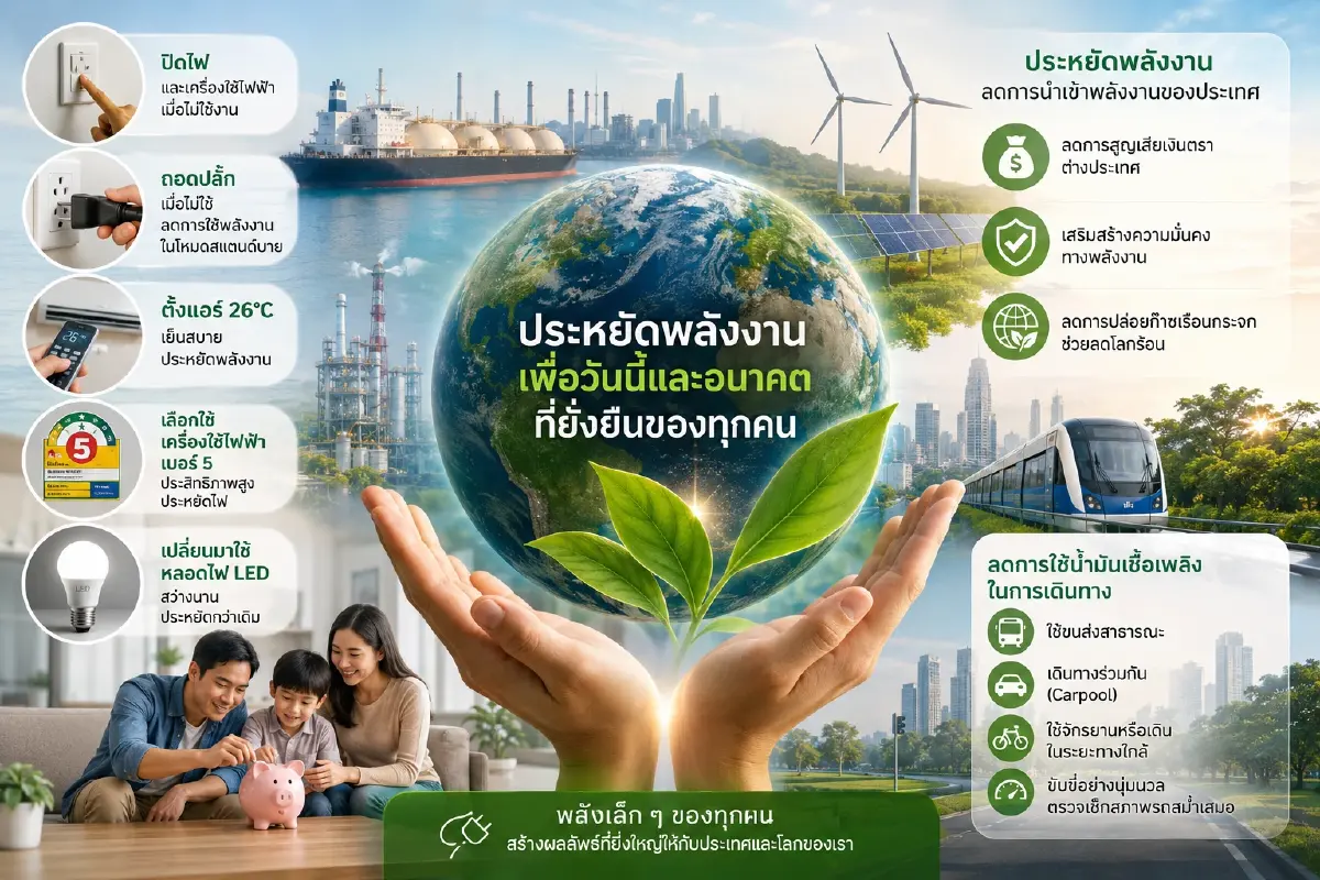 พลังงานเพียงพอ แต่การใช้พลังงานอย่างมีประสิทธิภาพยังเป็นเรื่องสำคัญ