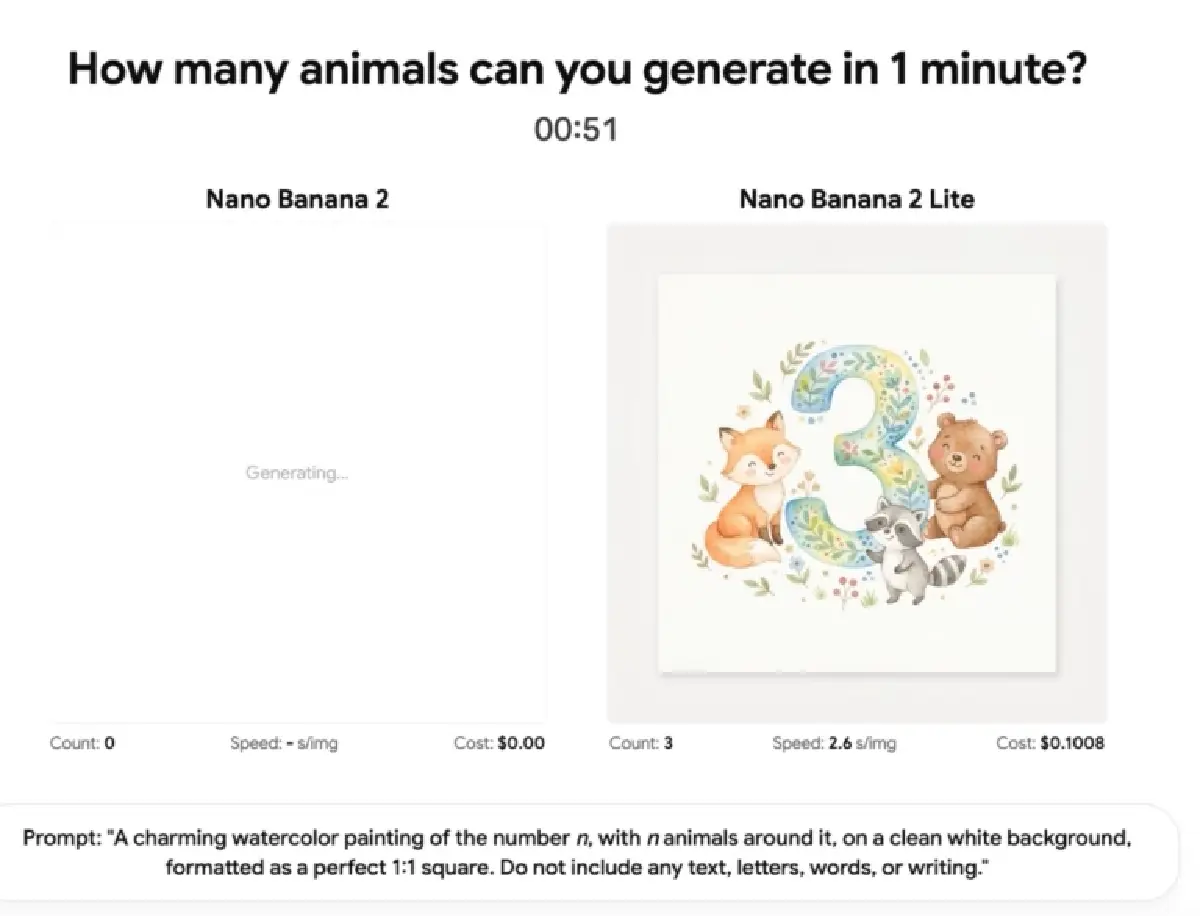 Google ปล่อย Nano Banana 2 Lite โมเดล AI สร้างภาพไวใน 4 วินาที