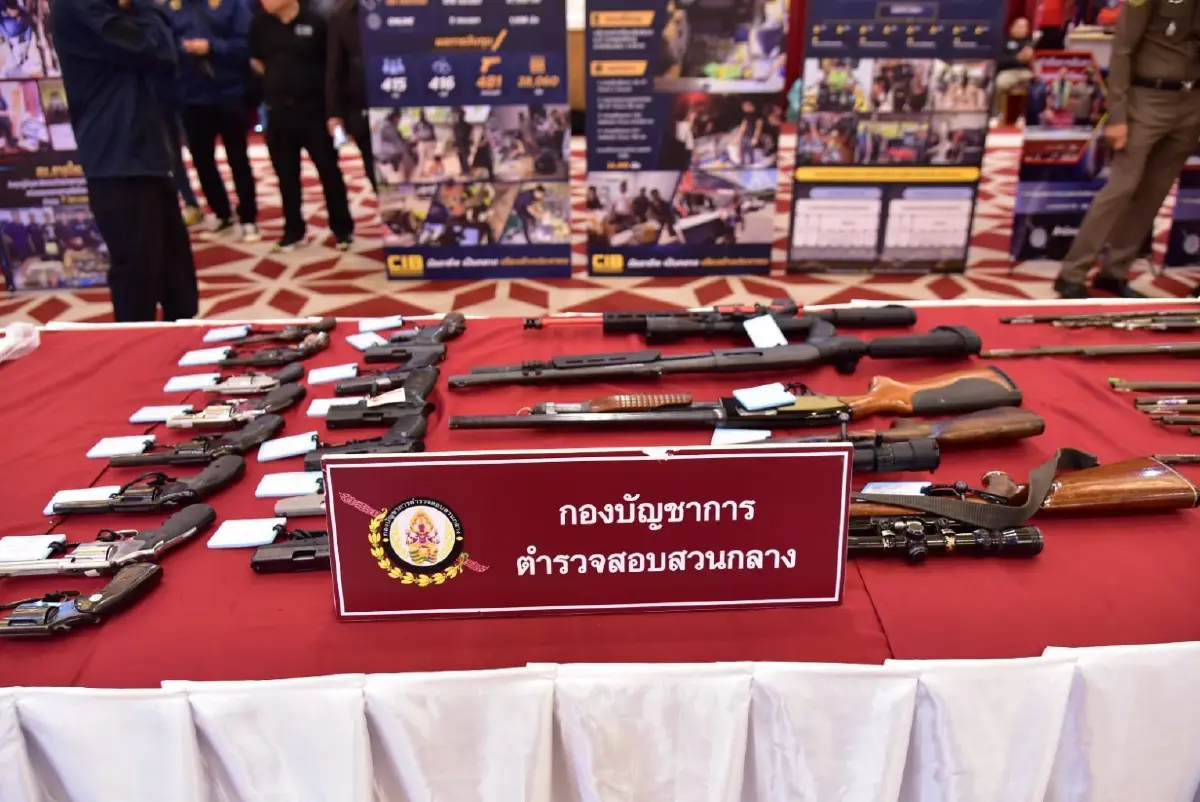 กวาดล้างอาวุธปืน 15 วัน จับ 7,261 คดี ยึดของกลางเกือบ 8 พันกระบอก