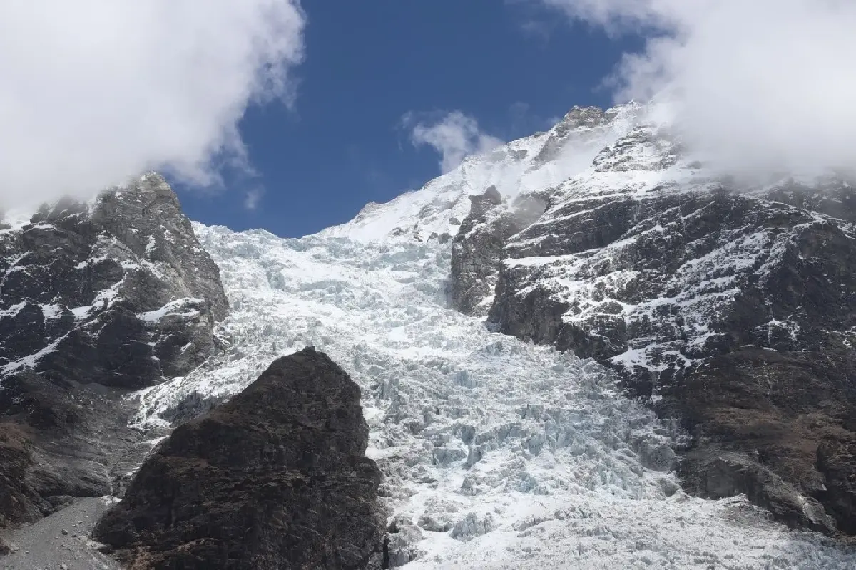 ธารน้ำแข็ง Langtang Lirung (ลังตัง ลิรุง) ยอดเขาสูงในเทือกเขาหิมาลัยของเนปาล อยู่ในเขต Rasuwa District ทางตอนกลางของประเทศ/ ภาพ: Eva Weiners