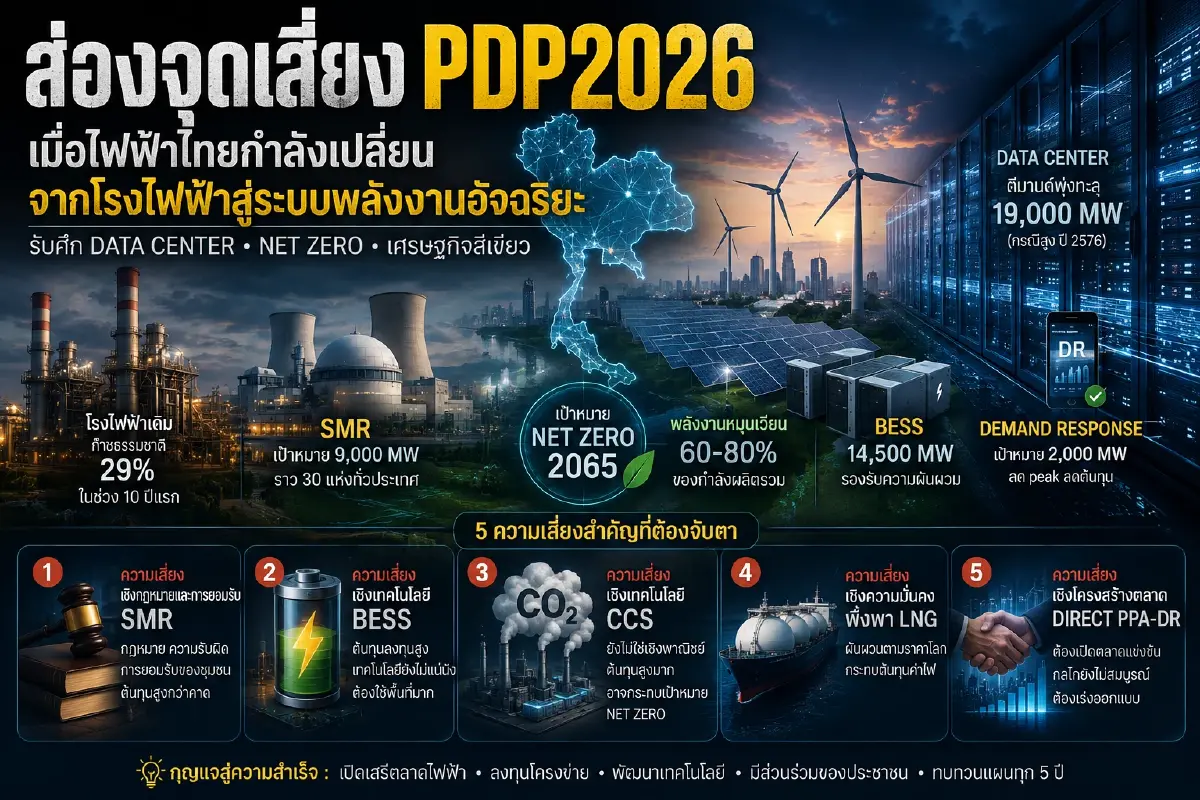 ส่องจุดเสี่ยงแผน PDP2026 ไทยเดิมพัน SMR-BESS รับยุค Data Center