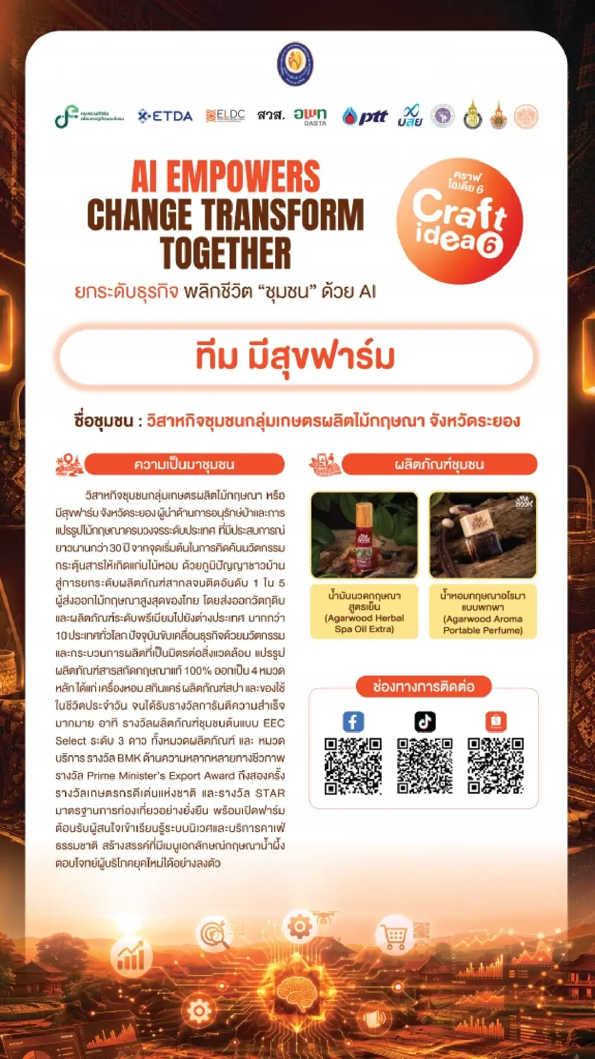 ทีม มีสุขฟาร์ม คว้าแชมป์ สุดยอดแผนธุรกิจ นำ AI พลิกโฉม ไม้กฤษณา