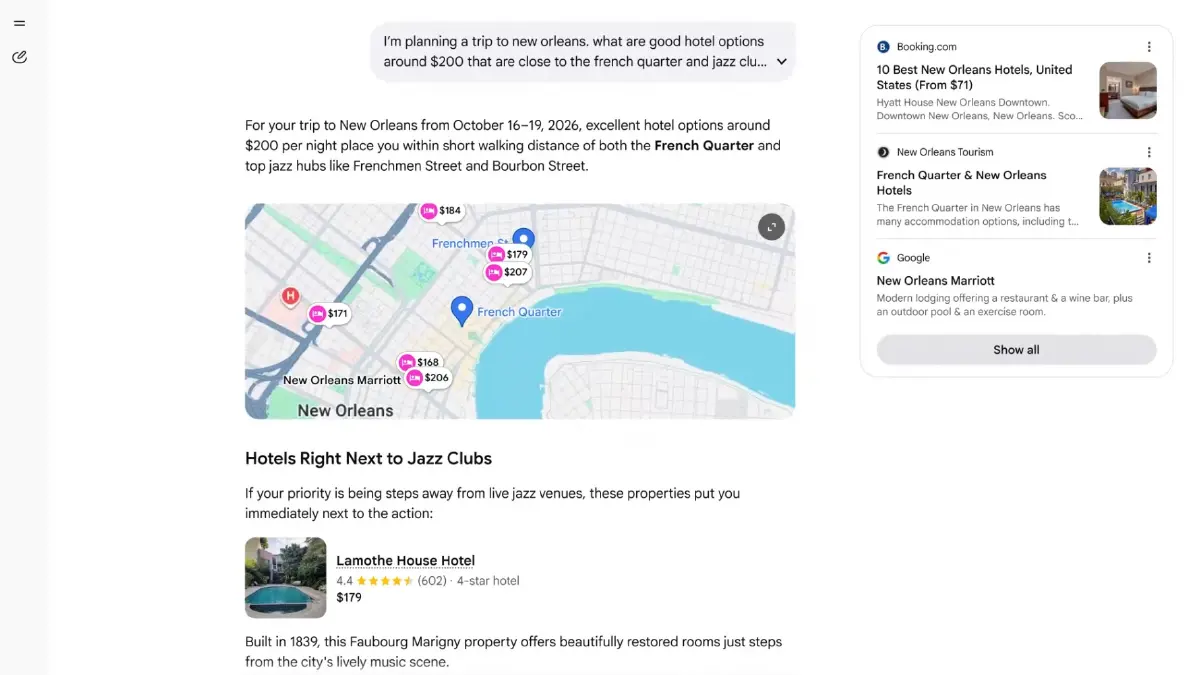 Google อัปเกรด AI Mode สวมบทเอเจนซี จองตั๋ว-ที่พักครบจบในที่เดียว