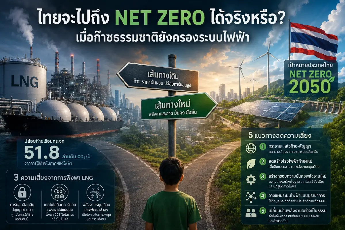 ไทยจะไปถึง Net Zero ได้จริงหรือ? เมื่อก๊าซธรรมชาติยังครองระบบไฟฟ้า