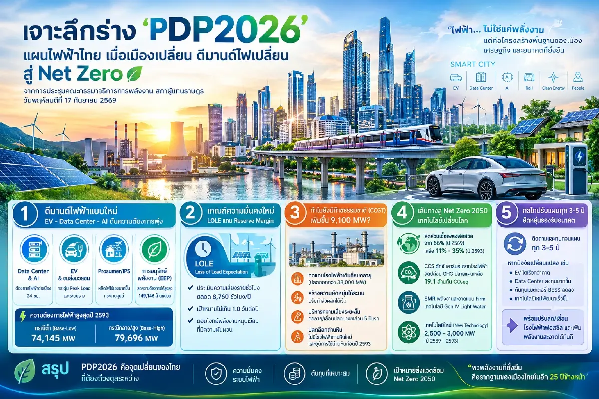 เจาะร่าง “PDP2026” แผนไฟฟ้าไทย เมื่อเมืองเปลี่ยน ดีมานด์ไฟเปลี่ยน!