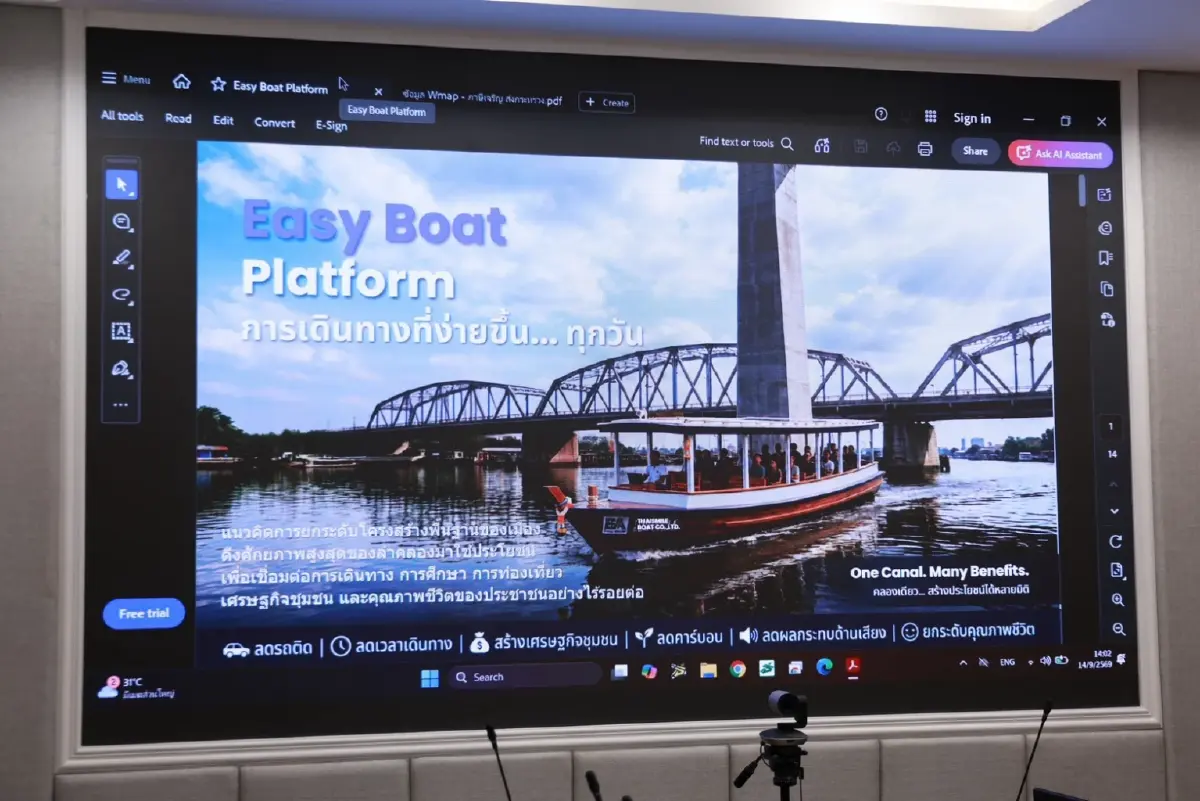 Taxi Boat จ่อคืนชีพคลองภาษีเจริญ เชื่อม “รถ-เรือ-ราง” ดันเศรษฐกิจชุมชน