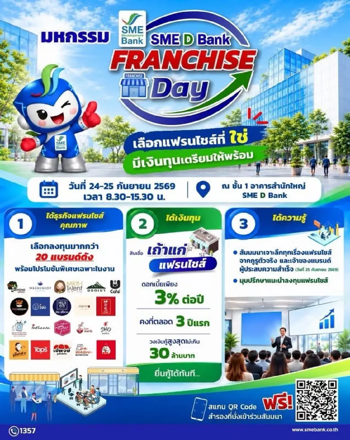 SME D BANK ดึง 20 แบรนด์ปั้นเถ้าแก่ใหม่ ยกขบวนแฟรนไชส์เลือกลงทุน
