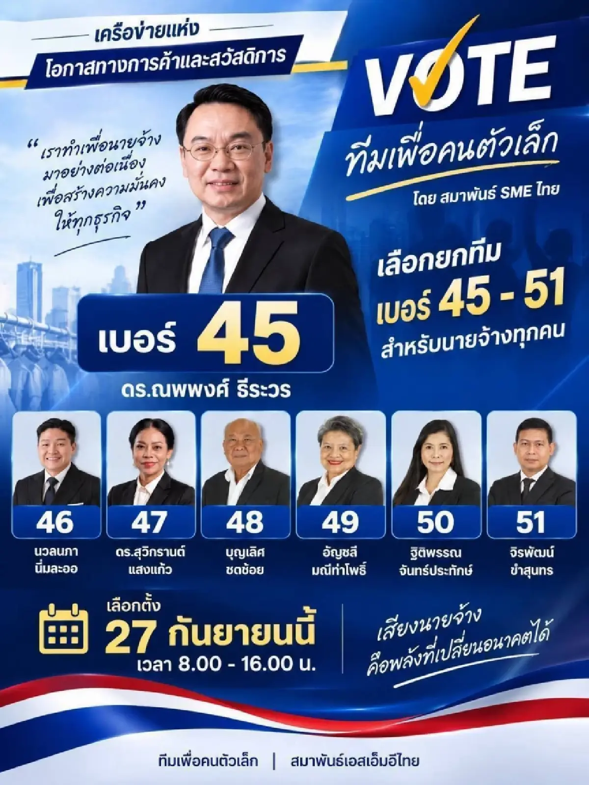 “ณพพงศ์ ธีระวร” นำทีมคนตัวเล็ก สู้ศึกเลือกตั้งบอร์ดประกันสังคม ฝ่ายนายจ้าง