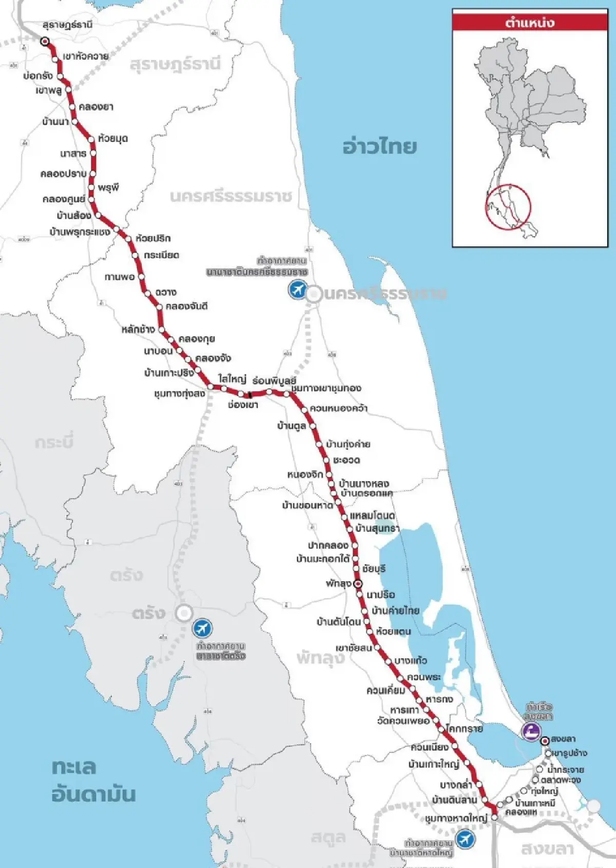 รฟท.ลุยรถไฟทางคู่สายใต้ วงเงิน 1.06 แสนล้าน เชื่อมมาเลเซีย