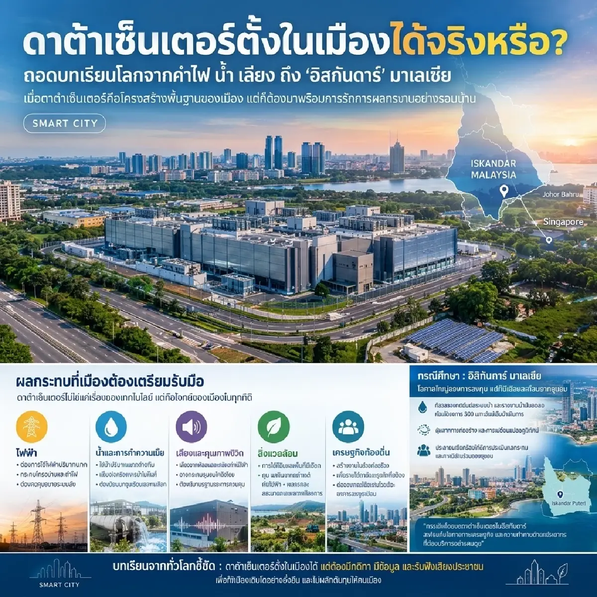 ดาต้าเซ็นเตอร์ตั้งในเมืองได้จริงหรือ? เปิดปมค่าไฟ-แย่งน้ำ-เสียงรบกวน