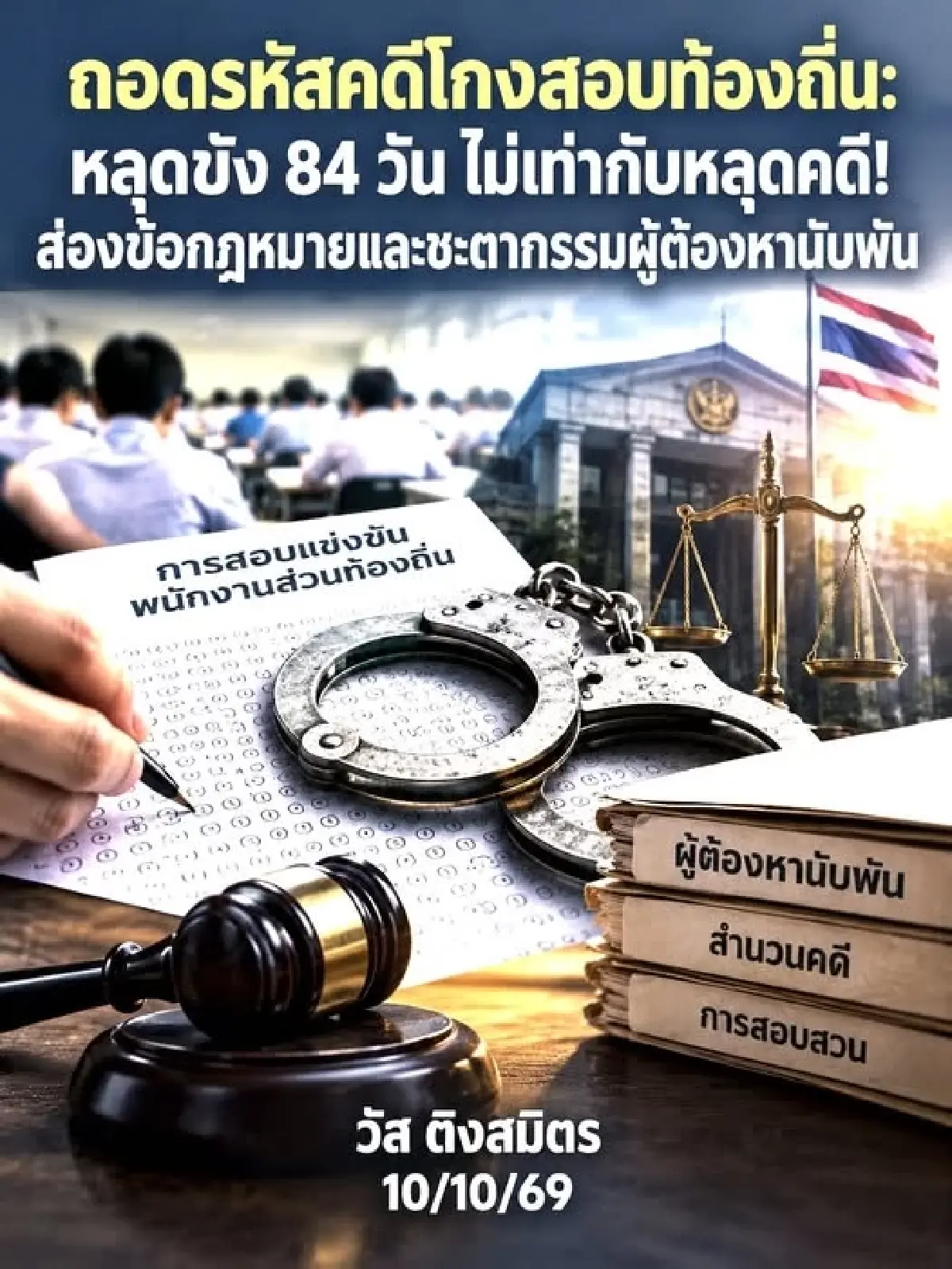 ครบฝากขัง 84 วัน ปล่อย 3 ผู้ต้องหาโกงสอบท้องถิ่น คดียังไม่จบ