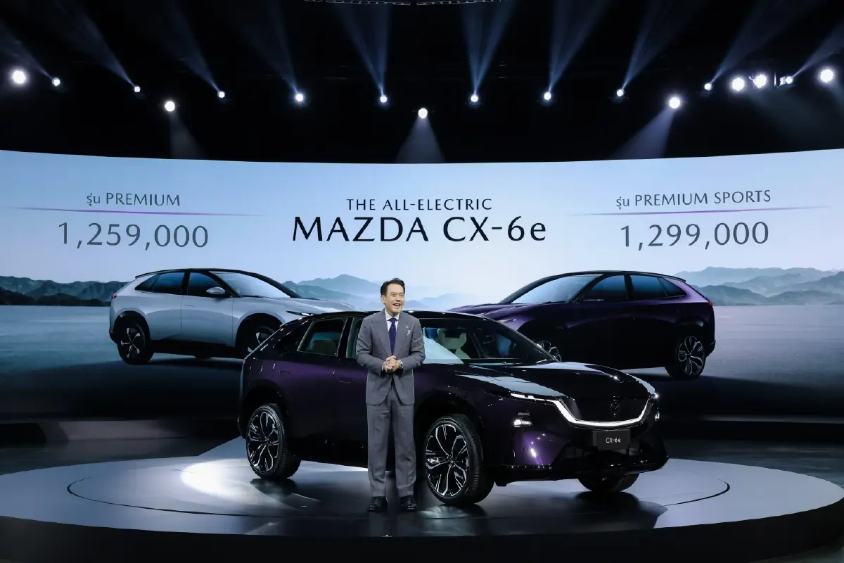 มาสด้าลุยตลาด EV เปิด MAZDA CX-6e ชาร์จไว 15 นาที เริ่ม 1.25 ล.