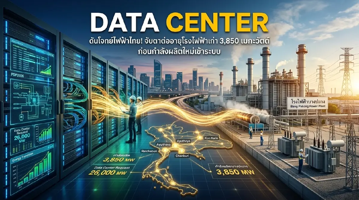 ไฟไม่พอเลี้ยง Data Center? เปิดโจทย์ต่ออายุโรงไฟฟ้าเก่า 3,850 เมกะวัตต์
