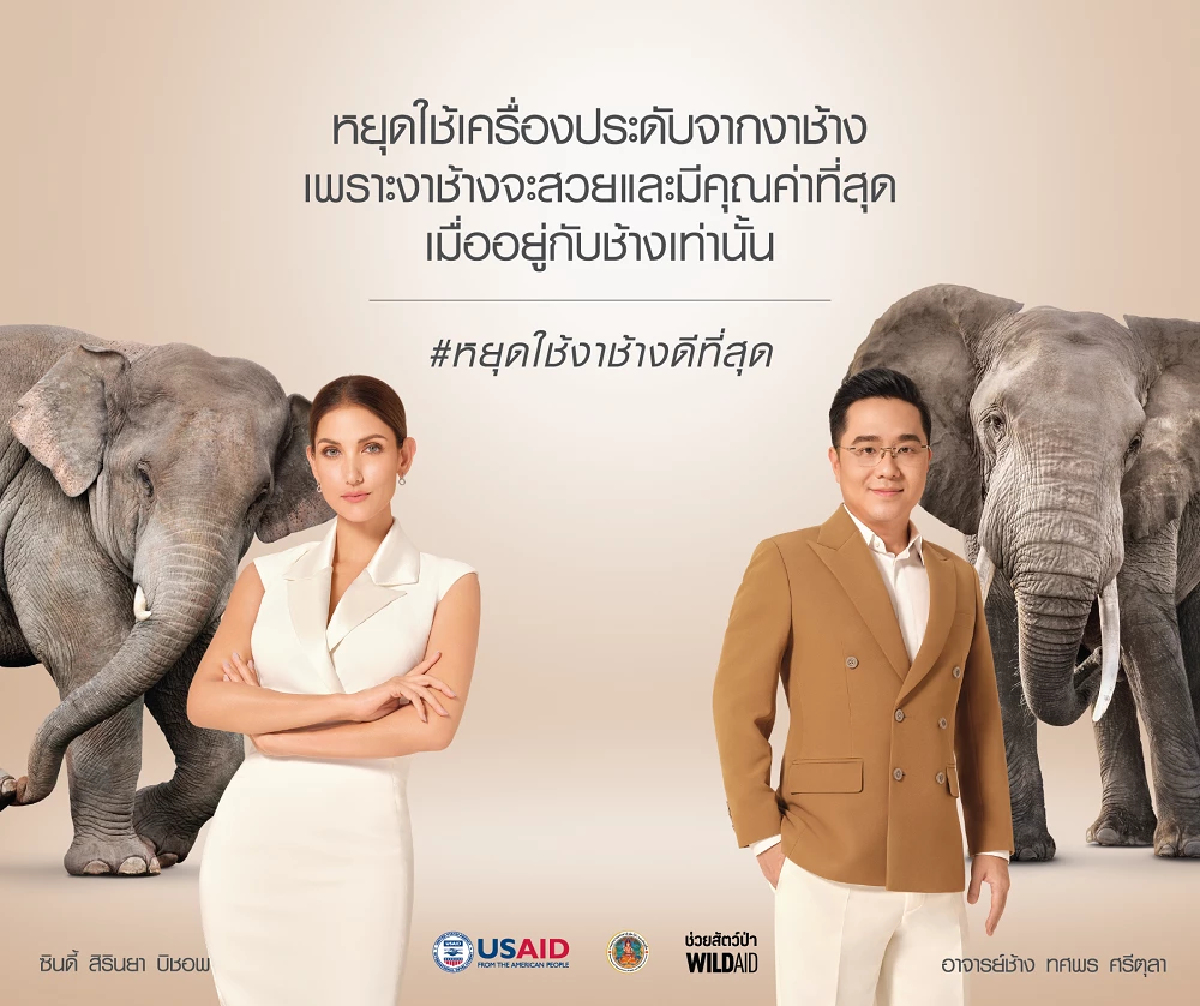 ซินดี้ สิรินยา-อาจารย์ช้าง ชวนเลิกซื้อ เลิกใส่เครื่องประดับจากงาช้าง ซินดี้ สิรินยา-อาจารย์ช้าง ชวนเลิกซื้อ เลิกใส่เครื่องประดับจากงาช้าง