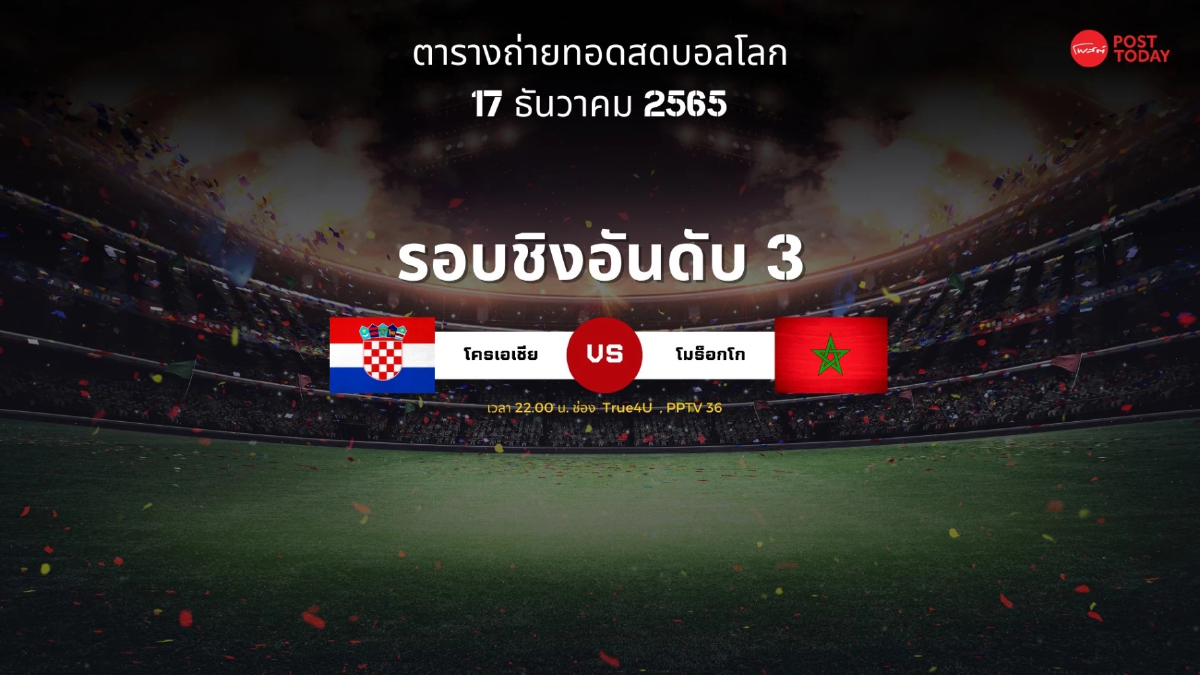 โปรแกรมการแข่งขันฟุตบอลโลก 2022 รอบชิงอันดับ 3 โปรแกรมการแข่งขันฟุตบอลโลก 2022 รอบชิงอันดับ 3
