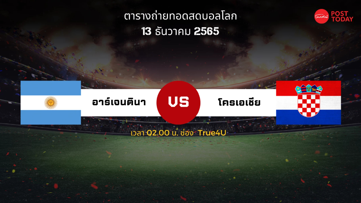 โปรแกรมฟุตบอลโลก 2022 รอบรองชนะเลิศ 13 ธันาคม 2565 โปรแกรมฟุตบอลโลก 2022 รอบรองชนะเลิศ 13 ธันาคม 2565