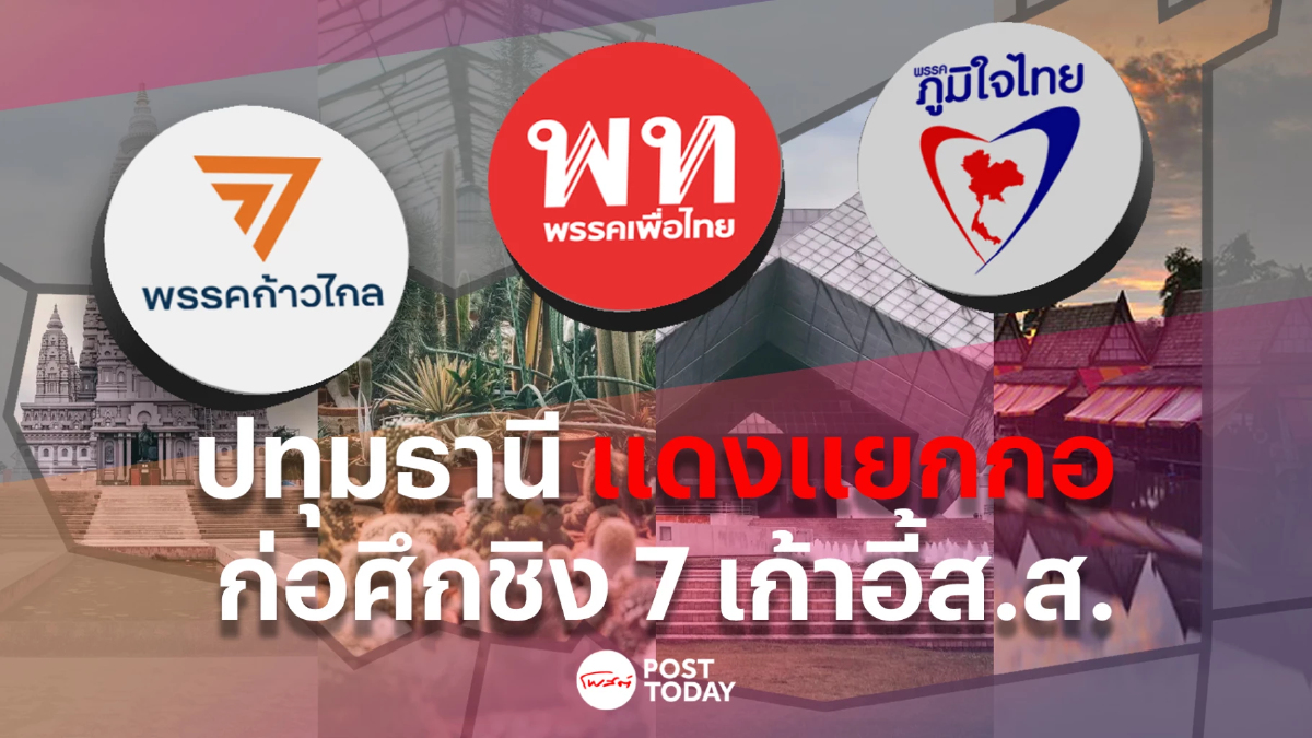 โพสต์ทูเดย์ เกาะติดเลือกตั้ง : ปทุมธานี แดงแยกกอ ก่อศึกชิง 7 เก้าอี้ส.ส. โพสต์ทูเดย์ เกาะติดเลือกตั้ง : ปทุมธานี แดงแยกกอ ก่อศึกชิง 7 เก้าอี้ส.ส.