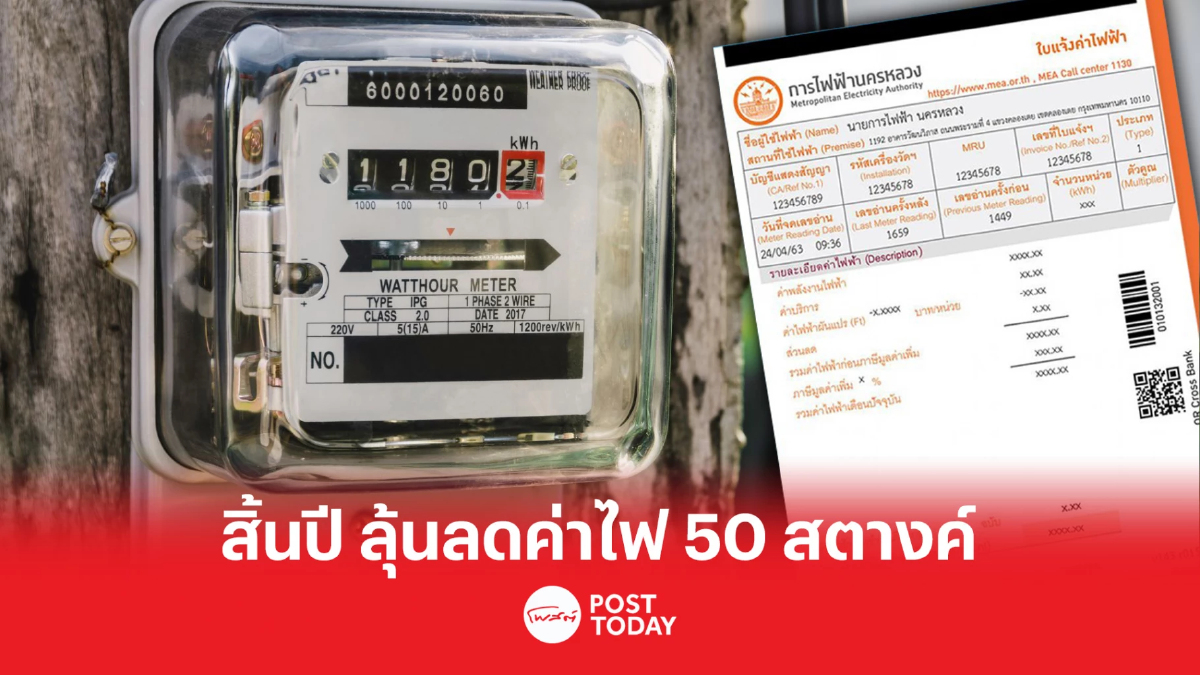 กกพ.เผย สิ้นปีเตรียมลุ้นลดค่าไฟ 23 - 50 สตางค์ต่อหน่วย กกพ.เผย สิ้นปีเตรียมลุ้นลดค่าไฟ 23 - 50 สตางค์ต่อหน่วย