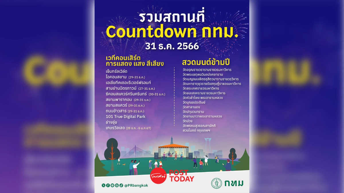 แจกพิกัดสถานที่เคาต์ดาวน์-สวดมนต์ข้ามปีทั่วกรุงฯ ฉลองความสุขส่งท้ายปี แจกพิกัดสถานที่เคาต์ดาวน์-สวดมนต์ข้ามปีทั่วกรุงฯ ฉลองความสุขส่งท้ายปี