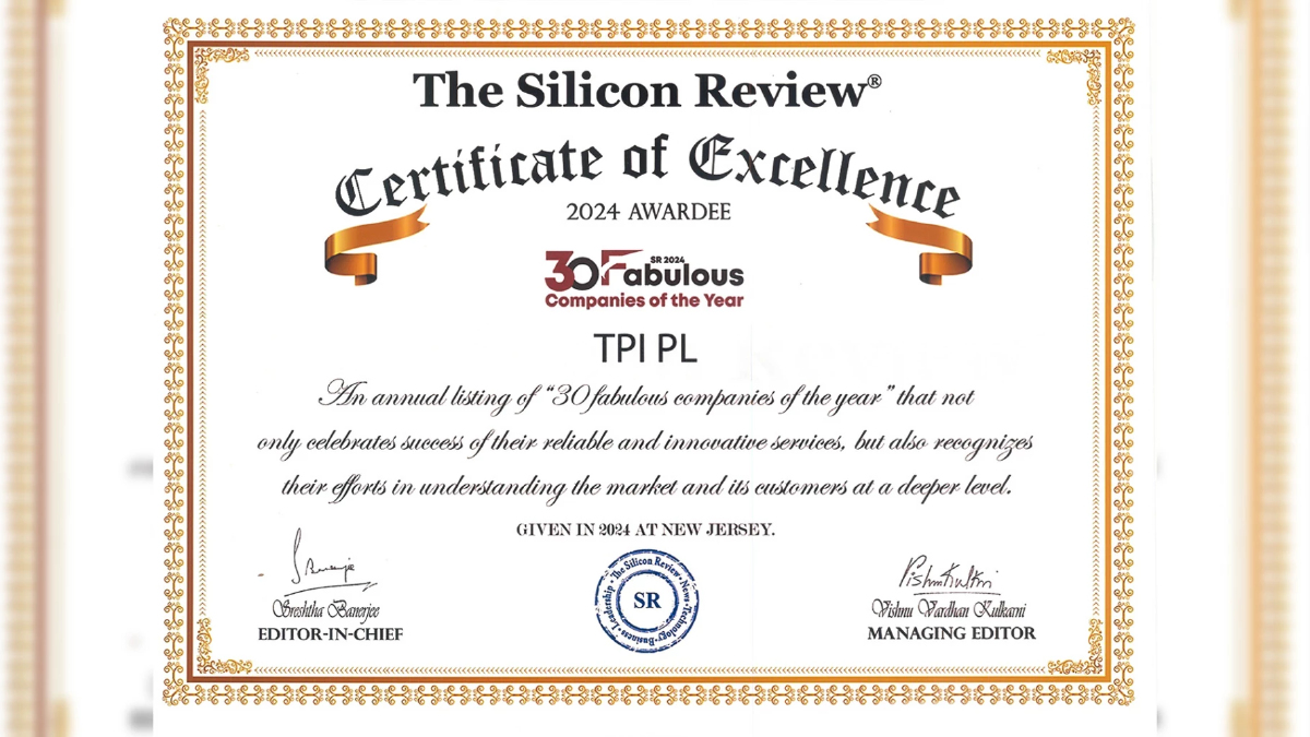 TPIPL ได้รับรองความเป็นเลิศ “30 บริษัทยอดเยี่ยมแห่งปี” จาก The Silicon Review TPIPL ได้รับรองความเป็นเลิศ “30 บริษัทยอดเยี่ยมแห่งปี” จาก The Silicon Review