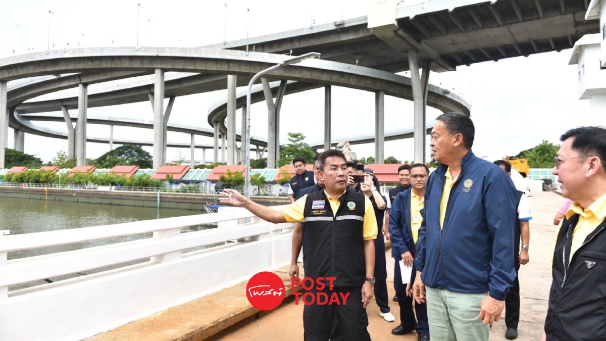 เศรษฐา ตรวจความคืบหน้าประตูระบายน้ำคลองลัดโพธิ์ คาดเสร็จใน 2 เดือน เศรษฐา ตรวจความคืบหน้าประตูระบายน้ำคลองลัดโพธิ์ คาดเสร็จใน 2 เดือน
