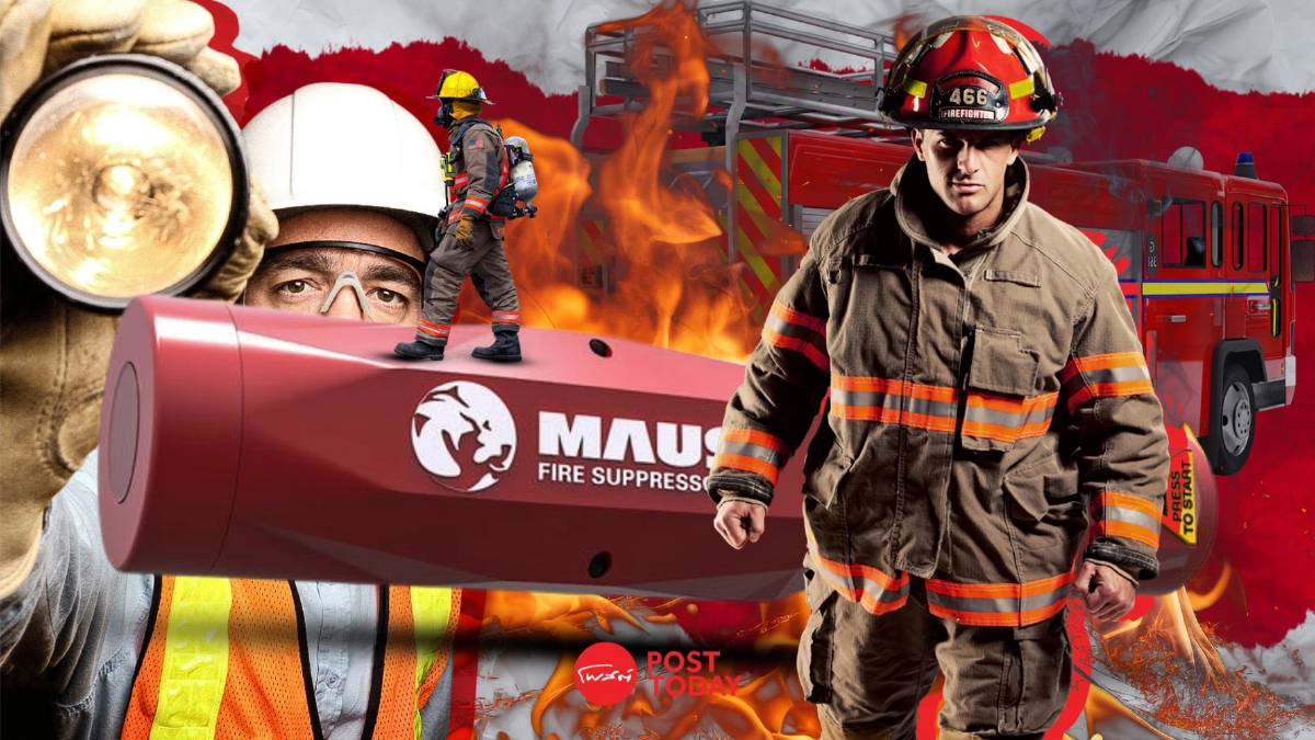 Maus Fire Suppressor อุปกรณ์ดับเพลิงขนาดเท่าไฟฉาย Maus Fire Suppressor อุปกรณ์ดับเพลิงขนาดเท่าไฟฉาย
