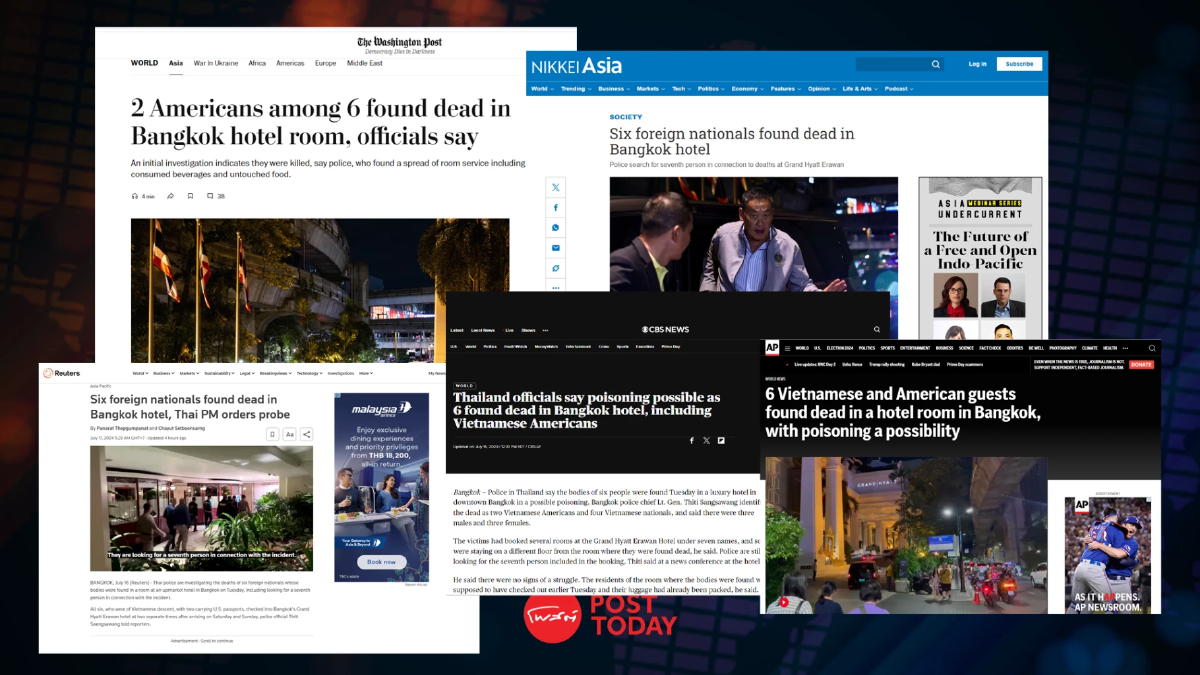 Washington Post ระบุข่าวต่างชาติเสียชีวิตอาจทำการท่องเที่ยวไทยเสียหาย Washington Post ระบุข่าวต่างชาติเสียชีวิตอาจทำการท่องเที่ยวไทยเสียหาย