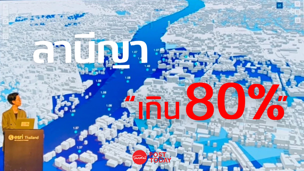 โชว์เทคโนโลยี GIS ล้ำหน้า จำลองภาพน้ำท่วมชัดๆ แบบ 3D รับมือ “ลานีญา” มาแน่ 80% โชว์เทคโนโลยี GIS ล้ำหน้า จำลองภาพน้ำท่วมชัดๆ แบบ 3D รับมือ “ลานีญา” มาแน่ 80%