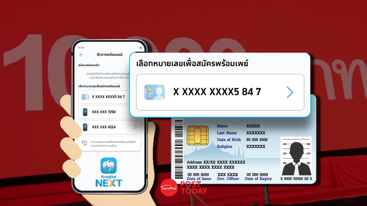 เผยวิธีผูกพร้อมเพย์ผ่านแอปฯ Krungthai NEXT รับเงินดิจิทัลวอลเล็ต 10,000 บาท เผยวิธีผูกพร้อมเพย์ผ่านแอปฯ Krungthai NEXT รับเงินดิจิทัลวอลเล็ต 10,000 บาท