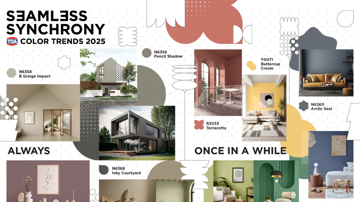 ส่องเทรนด์สีปี 2025 TOA Color Trends ค้นหาสีที่ใช่! ให้บ้านคุณ ส่องเทรนด์สีปี 2025 TOA Color Trends ค้นหาสีที่ใช่! ให้บ้านคุณ