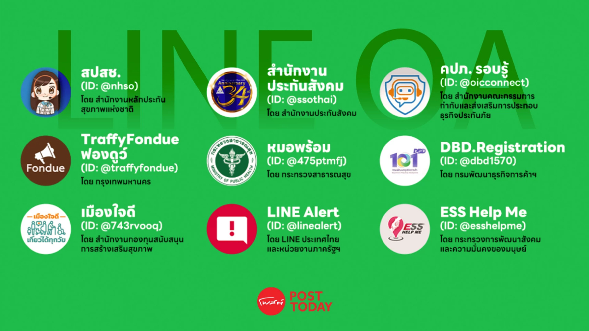 อัปเดตท้ายปี รวม 9 LINE OA จากภาครัฐมีไว้สะดวก-ไม่สะดุด! อัปเดตท้ายปี รวม 9 LINE OA จากภาครัฐมีไว้สะดวก-ไม่สะดุด!