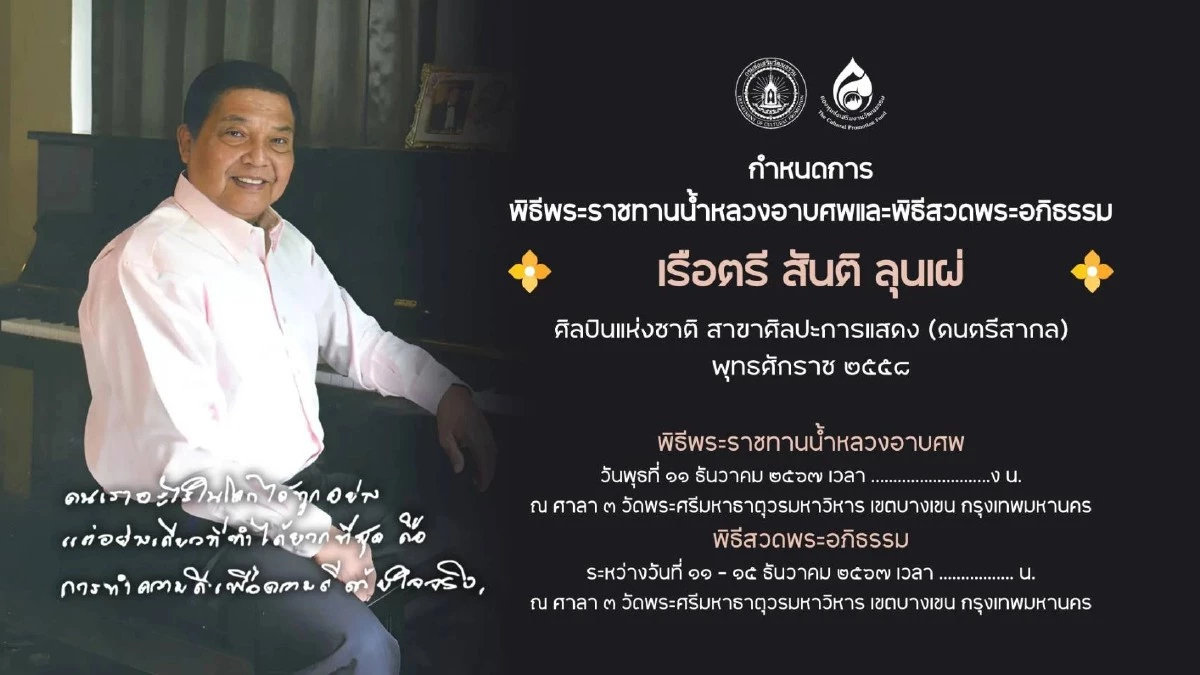 สิ้น สันติ ลุนเผ่ ศิลปินแห่งชาติ นักร้องเสียงทรงพลังเอกลักษณ์เฉพาะตัว สิ้น สันติ ลุนเผ่ ศิลปินแห่งชาติ นักร้องเสียงทรงพลังเอกลักษณ์เฉพาะตัว
