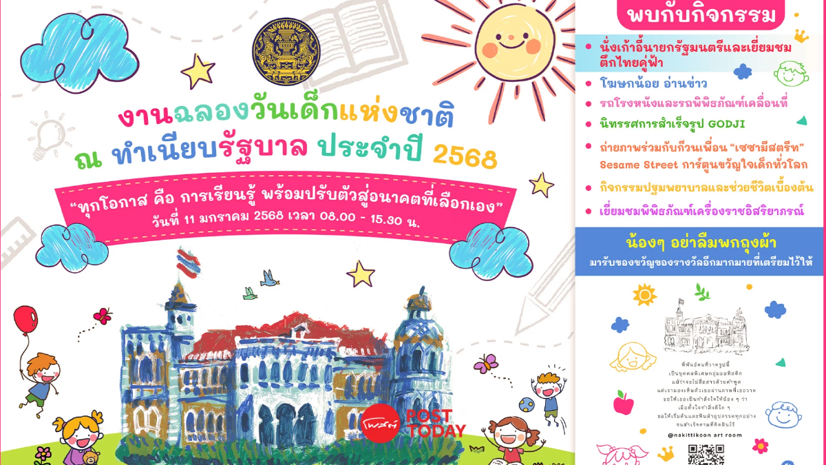 นายกฯอิ๊งค์ ชวนน้องๆ "นั่งเก้าอี้นายกรัฐมนตรี" ฉลองวันเด็กปี 68 นายกฯอิ๊งค์ ชวนน้องๆ "นั่งเก้าอี้นายกรัฐมนตรี" ฉลองวันเด็กปี 68