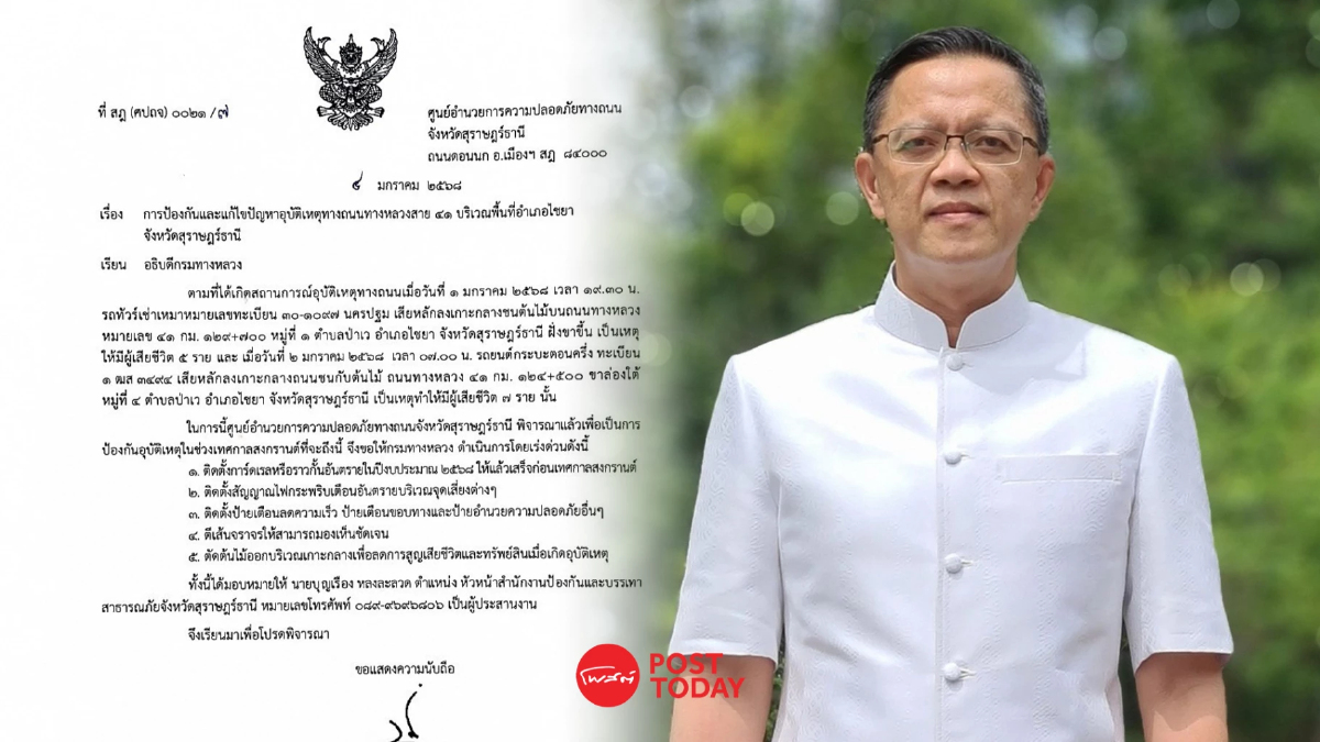 กางแผนผู้ว่าสุราษฎร์ฯสกัดอุบัติเหตุทางถนนสงกรานต์เบรกซ้ำรอยปัใหม่ กางแผนผู้ว่าสุราษฎร์ฯสกัดอุบัติเหตุทางถนนสงกรานต์เบรกซ้ำรอยปัใหม่