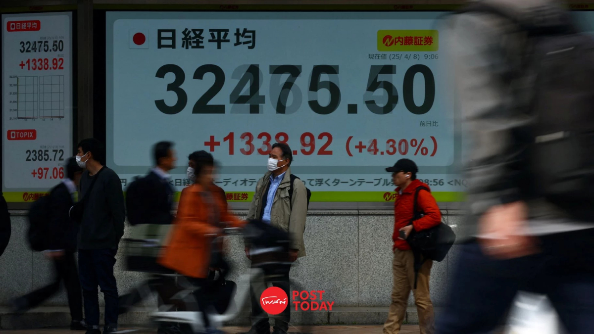หุ้นเอเซียป่วนจากนโยบายภาษีทรัมป์ Nikkei ของญี่ปุ่นพุ่งขึ้น 6% หุ้นเอเซียป่วนจากนโยบายภาษีทรัมป์ Nikkei ของญี่ปุ่นพุ่งขึ้น 6%