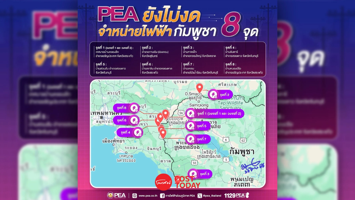 PEA ไม่ได้งดจำหน่ายไฟฟ้าให้กับราชอาณาจักรกัมพูชา หวั่นผิดสัญญา PEA ไม่ได้งดจำหน่ายไฟฟ้าให้กับราชอาณาจักรกัมพูชา หวั่นผิดสัญญา