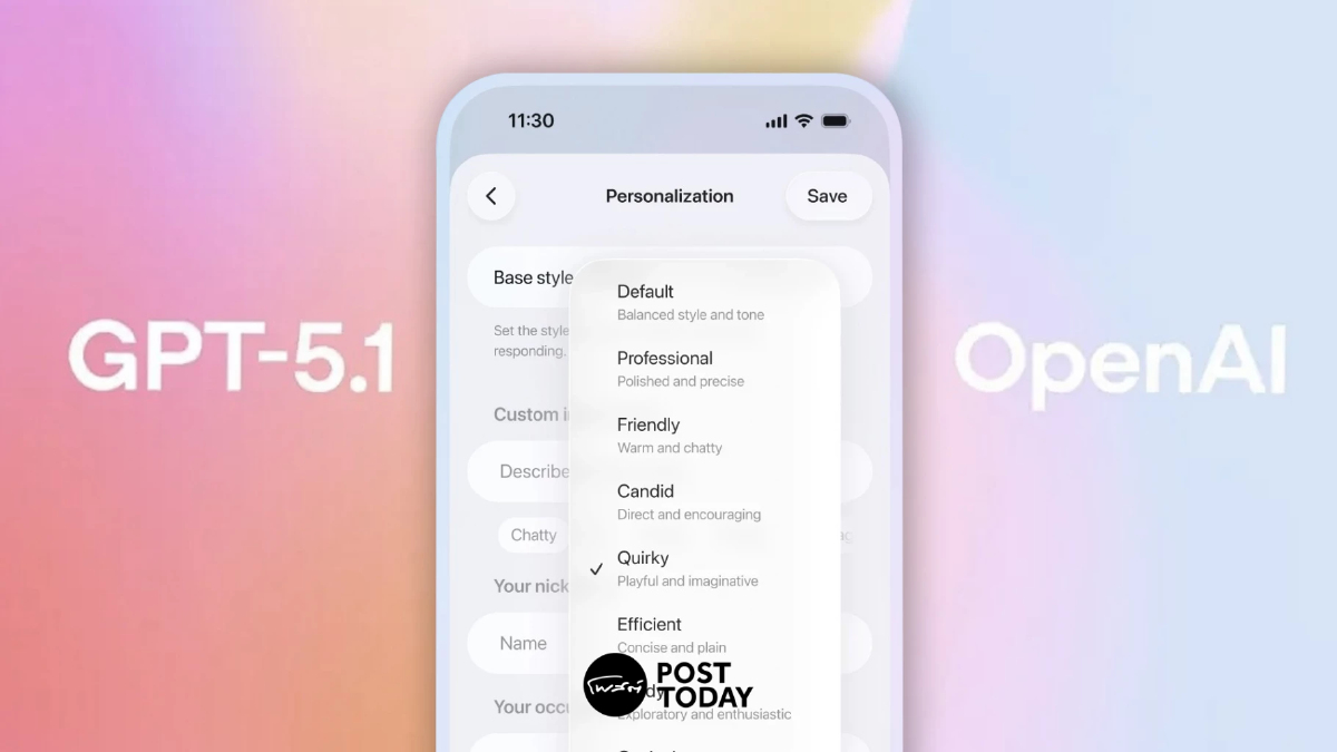 OpenAI เปิดตัว GPT-5.1 โมเดล AI ที่ฉลาด อบอุ่น และเป็นมิตรยิ่งขึ้น OpenAI เปิดตัว GPT-5.1 โมเดล AI ที่ฉลาด อบอุ่น และเป็นมิตรยิ่งขึ้น