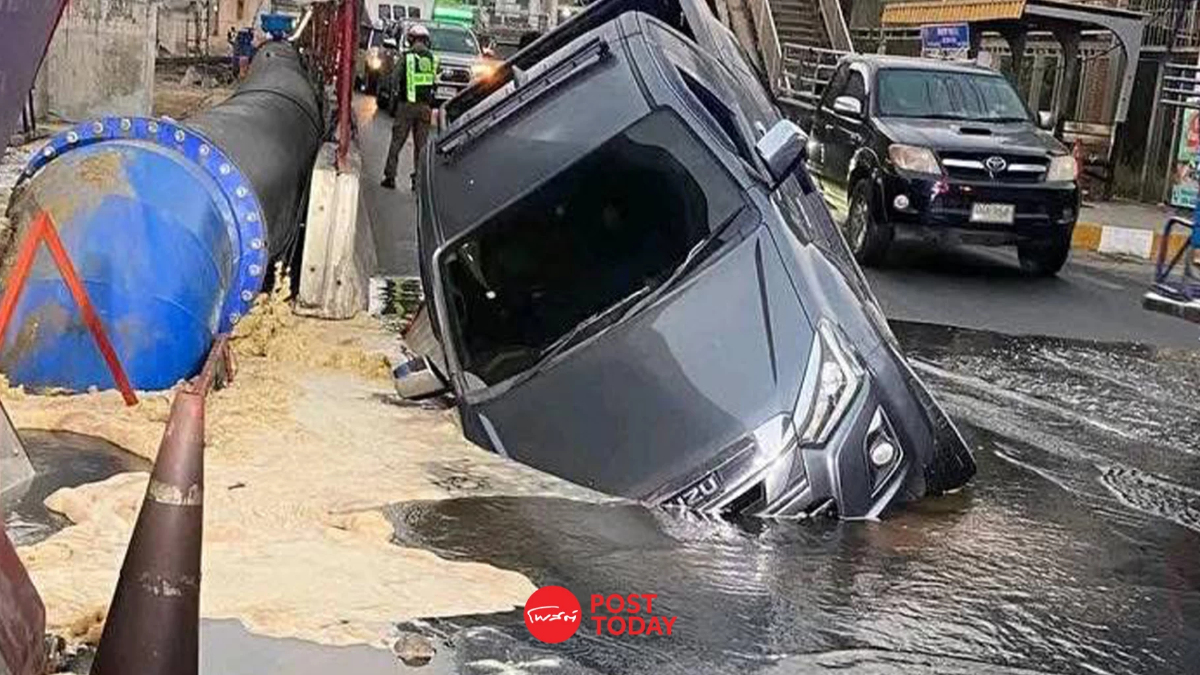 เปิดสาเหตุ ถนนพระราม2 ทรุดอีก! ขาเข้ากรุง รถกระบะตกหลุม เปิดสาเหตุ ถนนพระราม2 ทรุดอีก! ขาเข้ากรุง รถกระบะตกหลุม