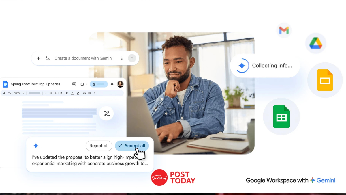 AI อยู่ทุกที่ Google เพิ่ม Gemini ให้กับ Workspace และ Drive AI อยู่ทุกที่ Google เพิ่ม Gemini ให้กับ Workspace และ Drive