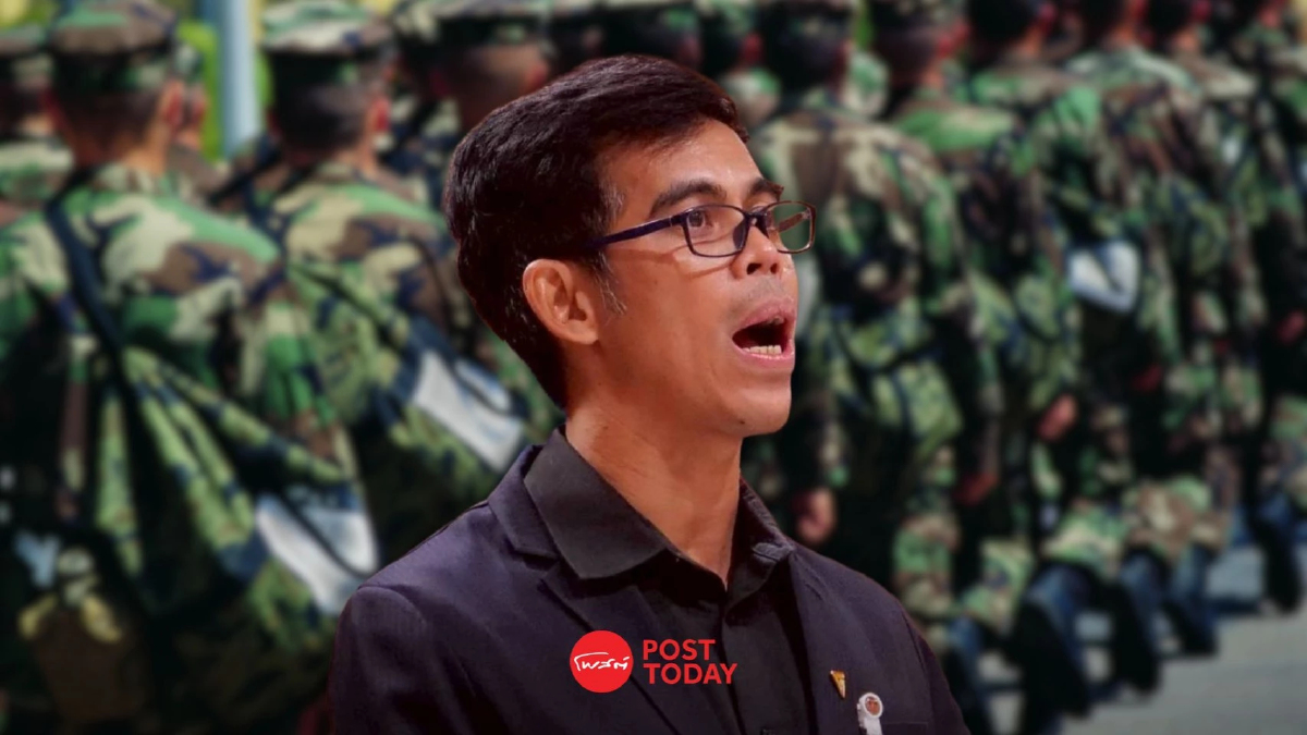 'พรรคประชาชน' ยื่นร่างกฎหมายเลิกเกณฑ์ทหาร จี้รัฐบาลแจงปมพลทหารอาสา 'พรรคประชาชน' ยื่นร่างกฎหมายเลิกเกณฑ์ทหาร จี้รัฐบาลแจงปมพลทหารอาสา